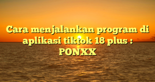 Cara menjalankan program di aplikasi tiktok 18 plus : PONXX