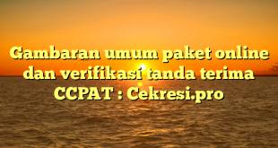 Gambaran umum paket online dan verifikasi tanda terima CCPAT : Cekresi.pro