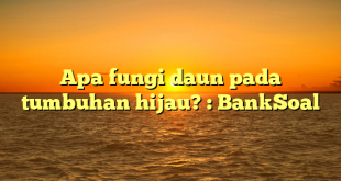 Apa fungi daun pada tumbuhan hijau? : BankSoal